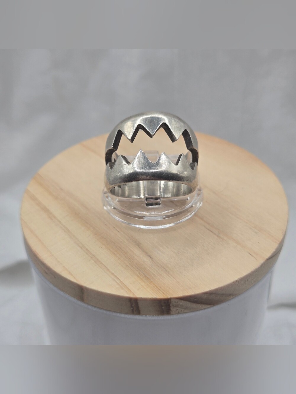 Vintage Taxco Mexico Sterling Silver 925 Cutout Statement Ring Size 9